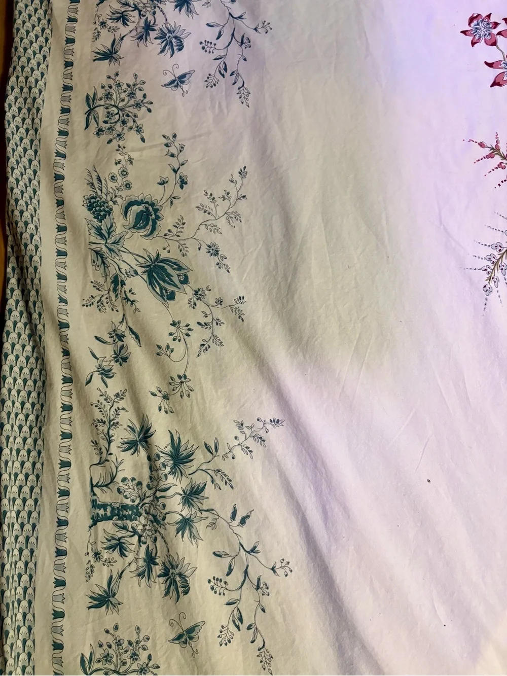 Pottery Barn King Duvet Cover 100% Cotton Italy Tree of Life Floral Bird Rare